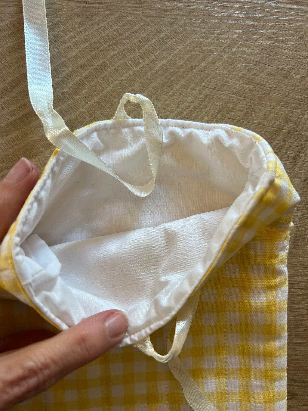 Sunshine Yellow Gingham Quilted Book Sleeve