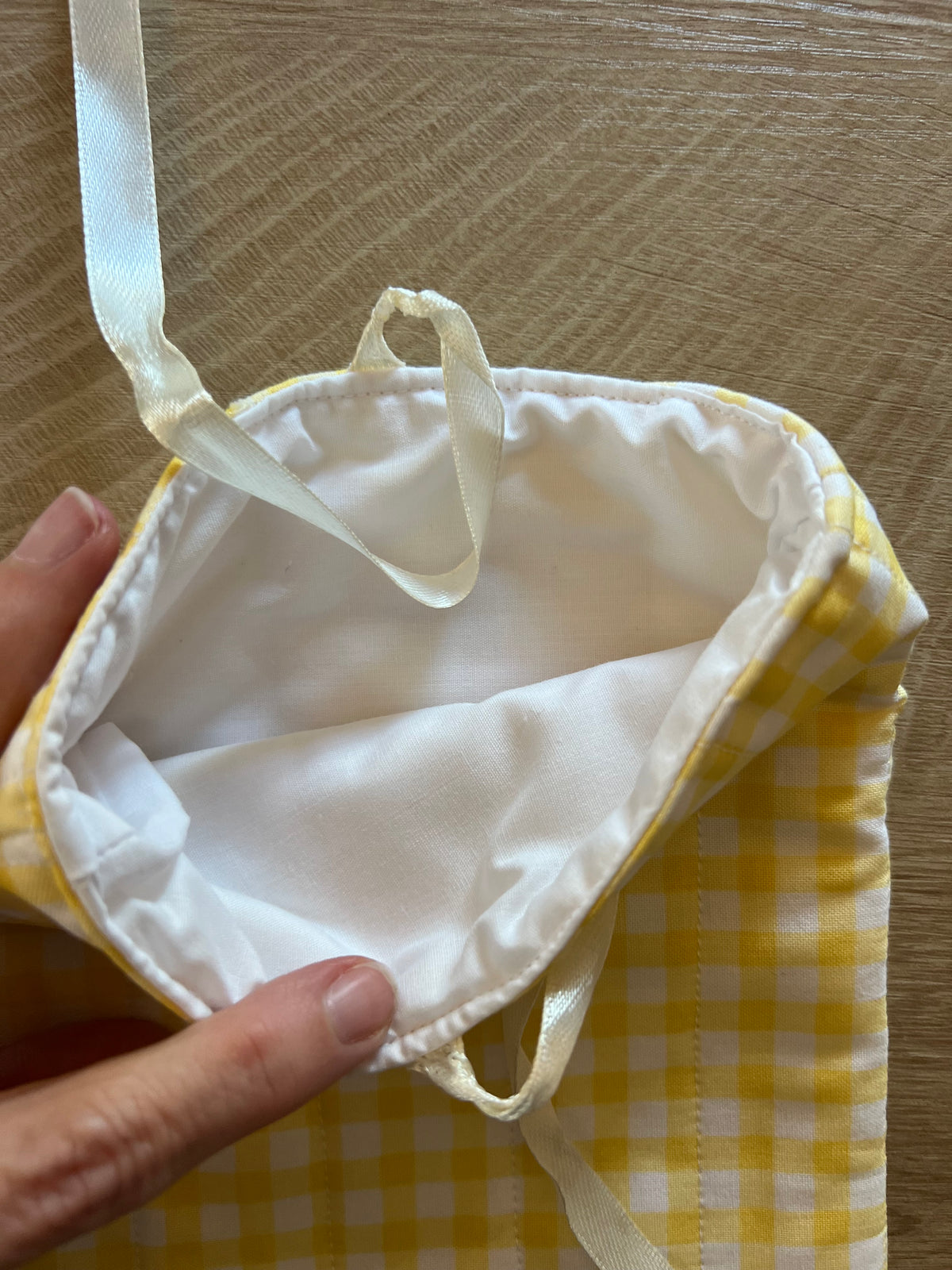 Sunshine Yellow Gingham Quilted Book Sleeve
