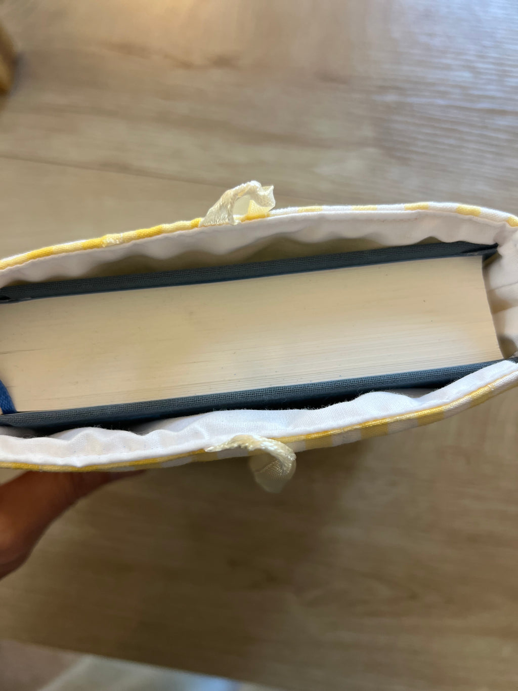 Sunshine Yellow Gingham Quilted Book Sleeve
