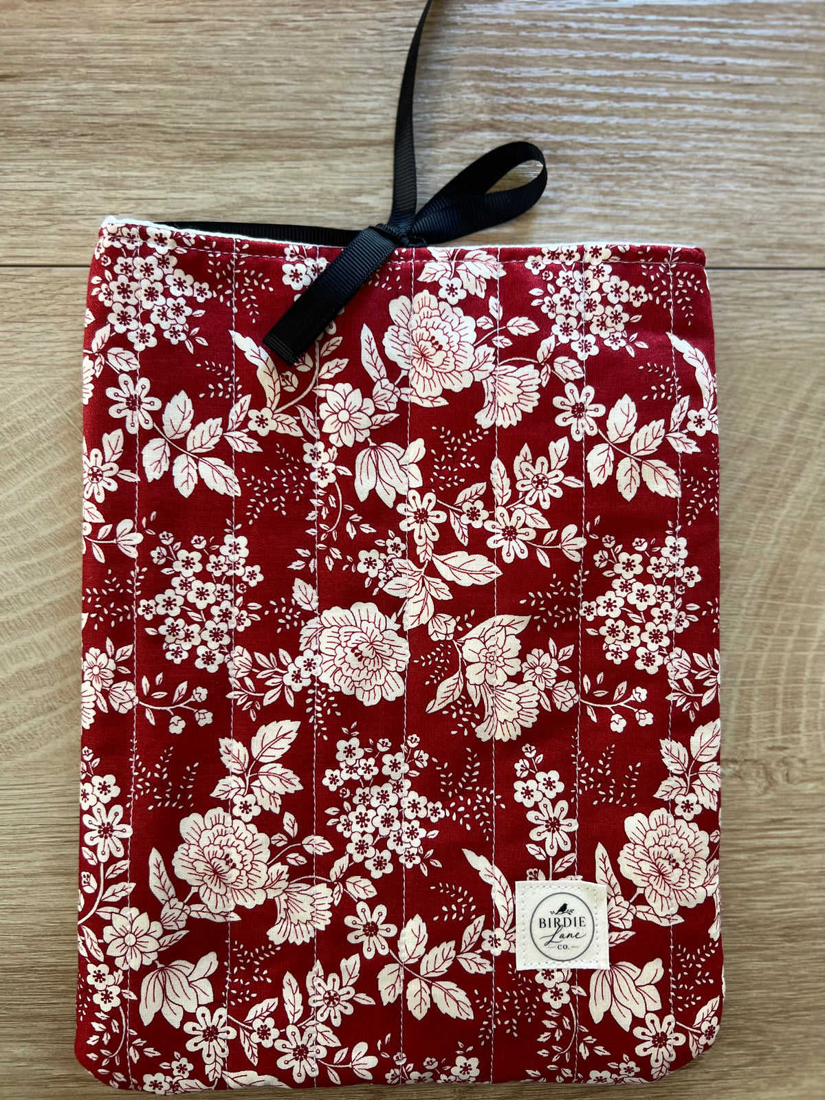 Cranberry Blossom Floral Quilted Book Sleeve