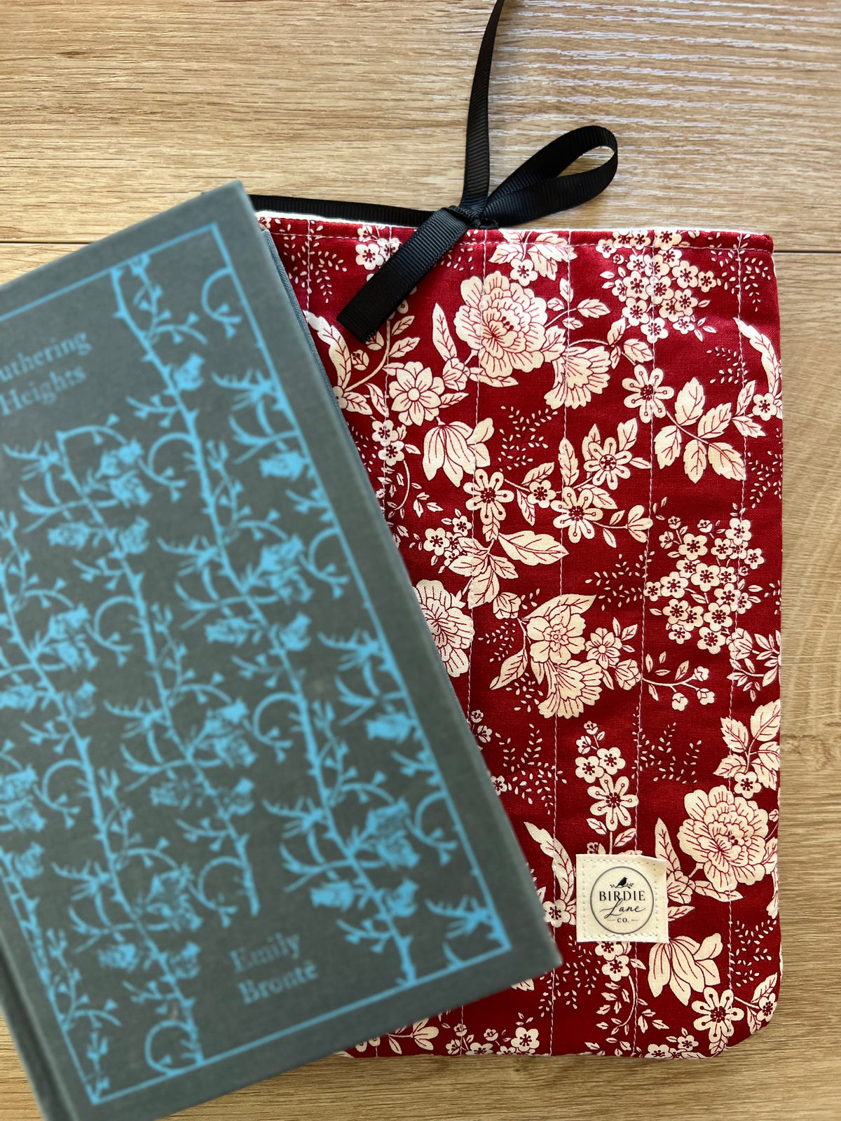 Cranberry Blossom Floral Quilted Book Sleeve