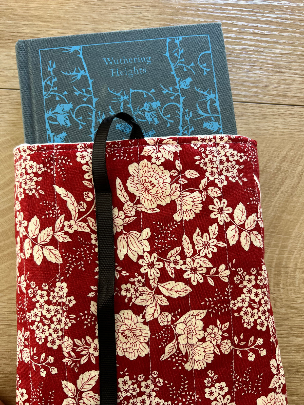 Cranberry Blossom Floral Quilted Book Sleeve