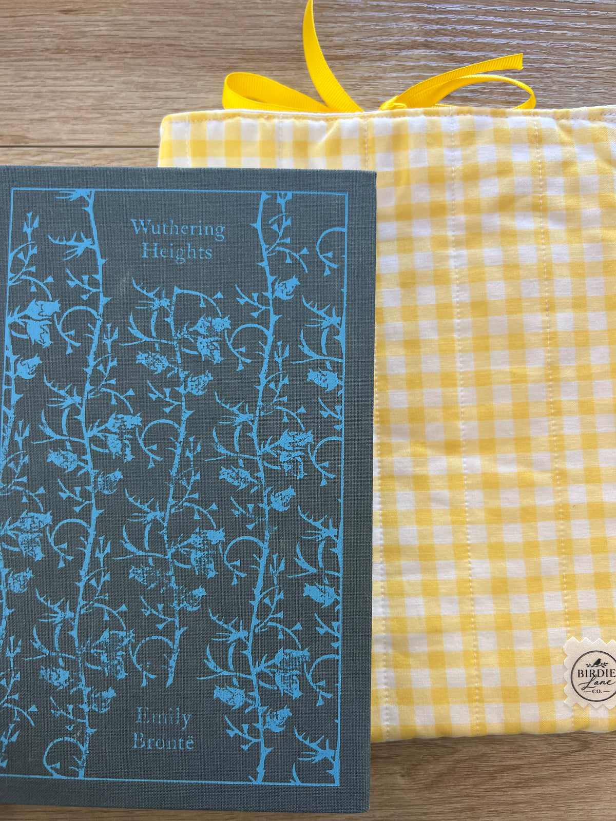 Golden Sunshine Gingham | Yellow Quilted Book Sleeve