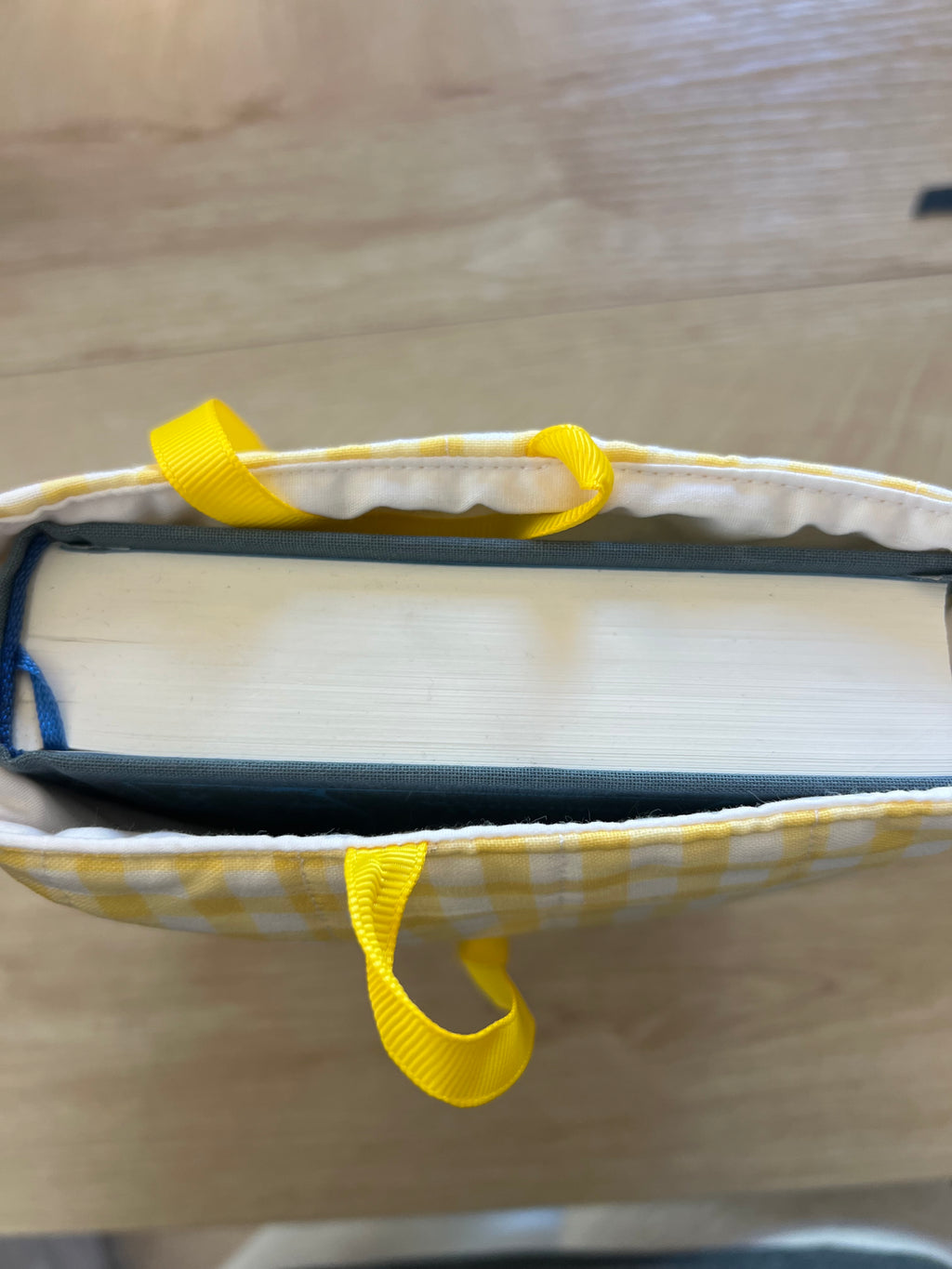 Golden Sunshine Gingham | Yellow Quilted Book Sleeve
