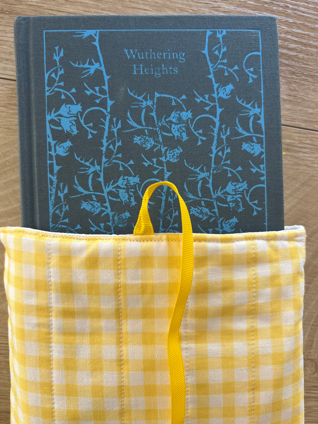 Golden Sunshine Gingham | Yellow Quilted Book Sleeve