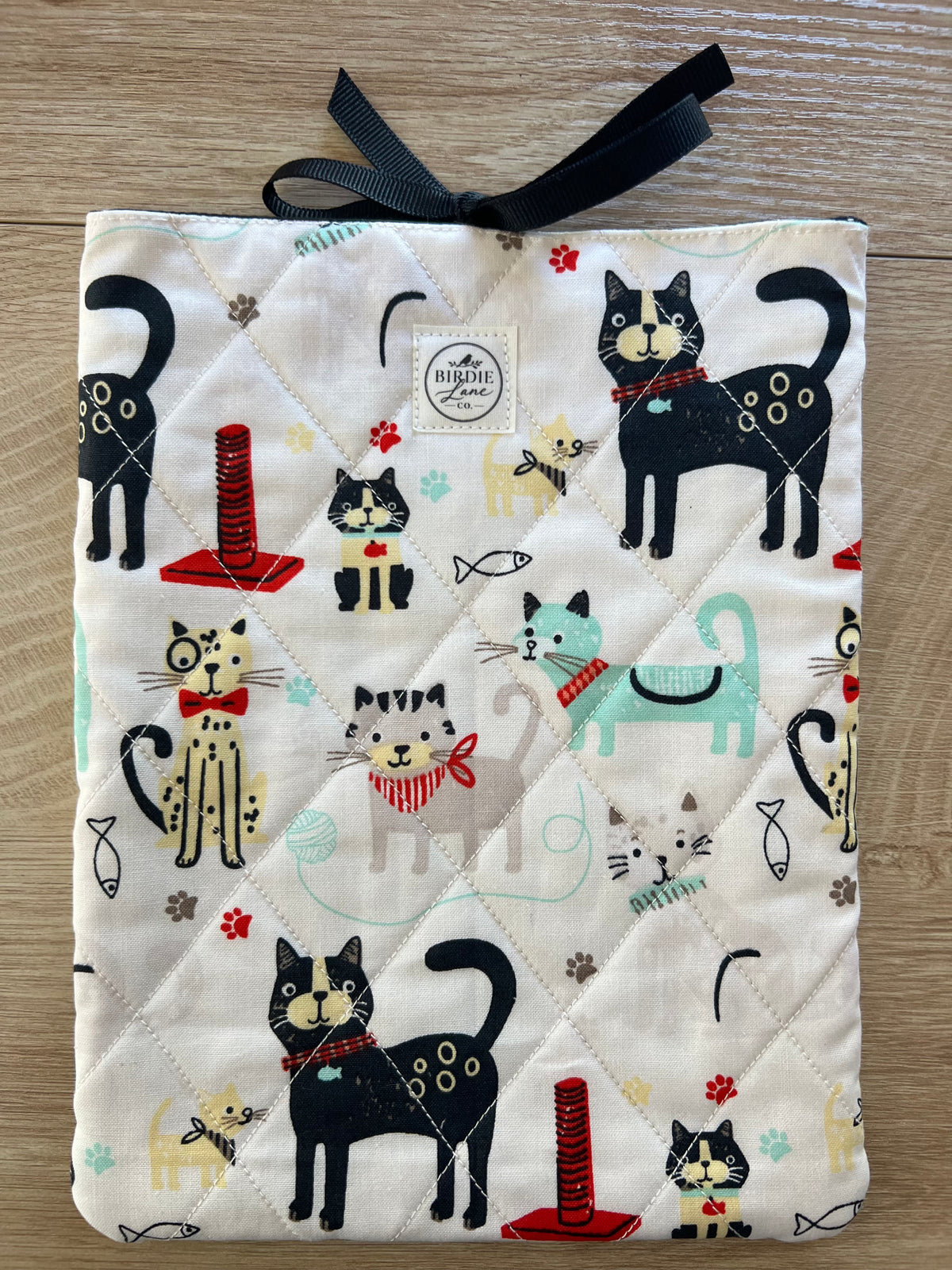 Purrfectly Bookish Quilted Book Sleeve