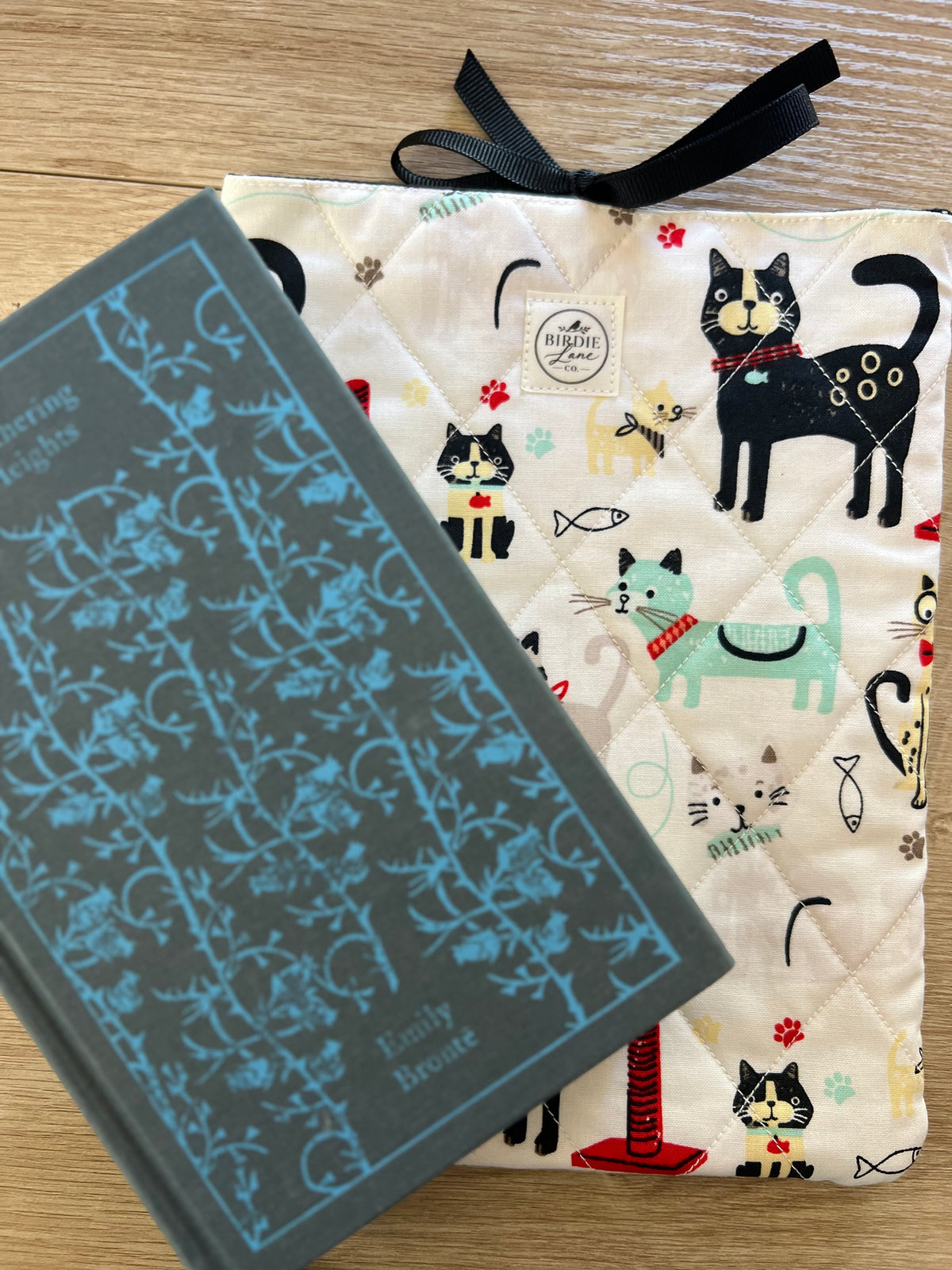 Purrfectly Bookish Quilted Book Sleeve
