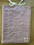 Lavender Gingham Quilted Book Sleeve