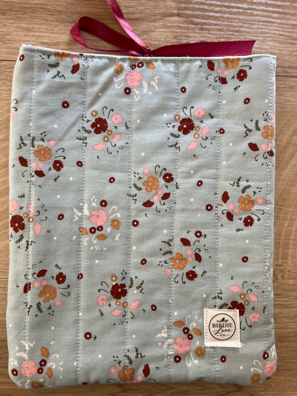 Sage Wildflower Quilted Book Sleeve