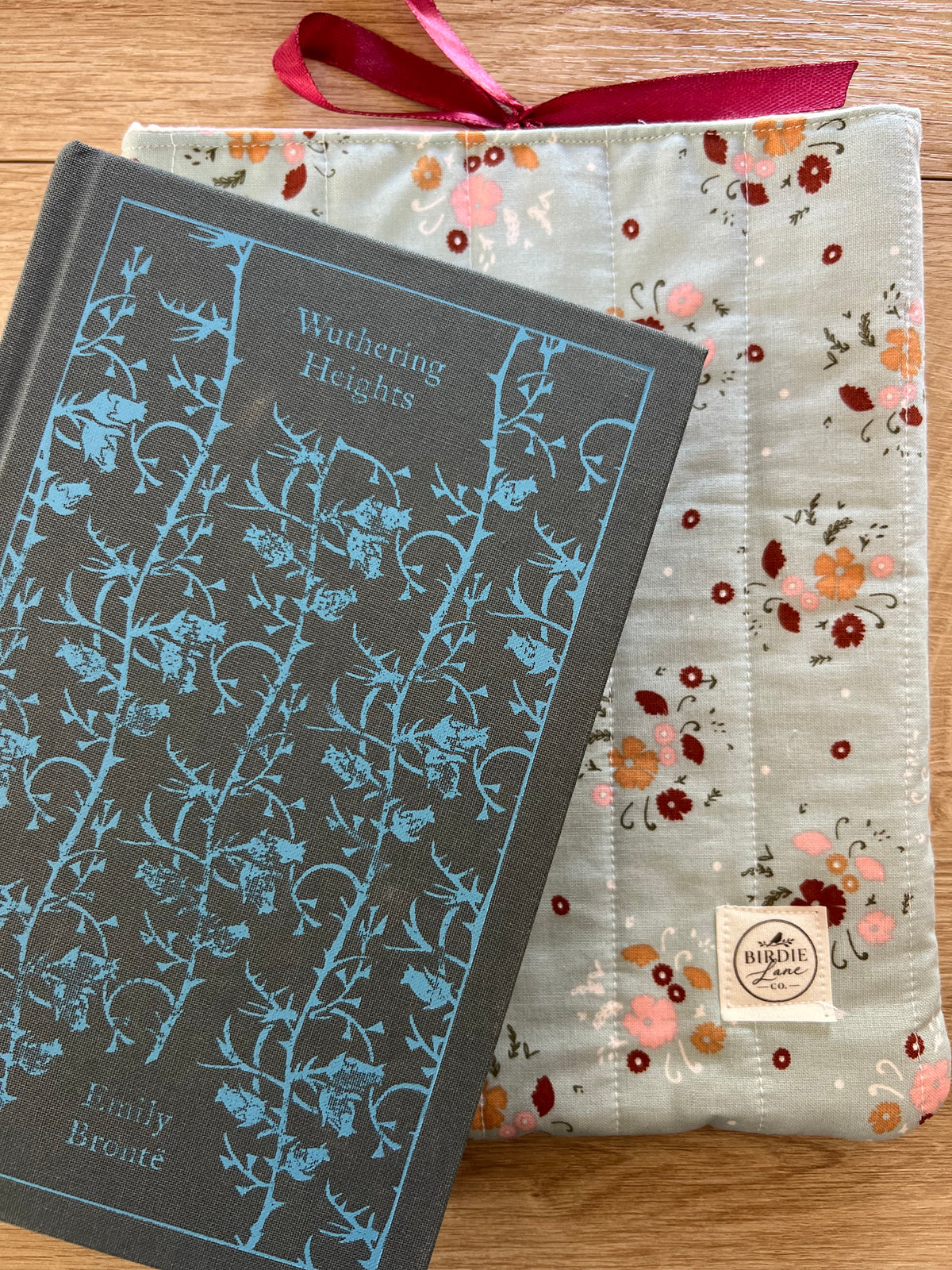 Sage Wildflower Quilted Book Sleeve