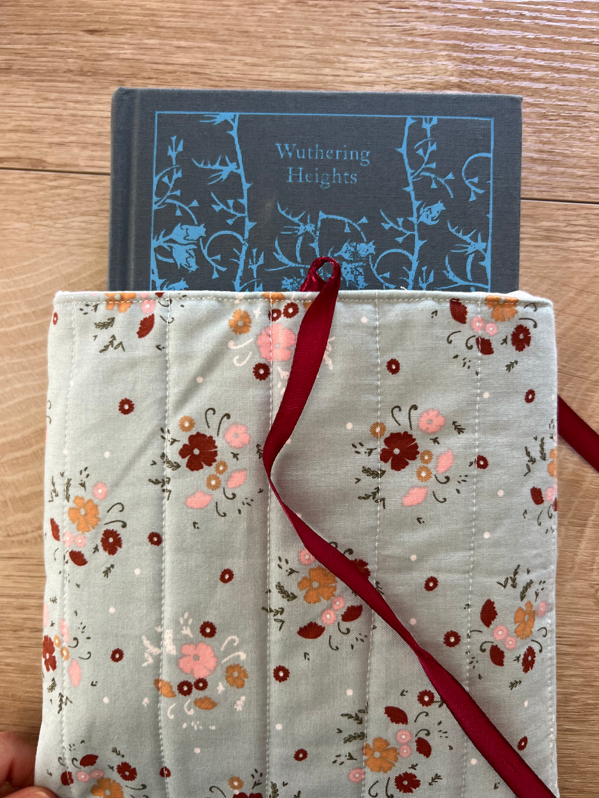 Sage Wildflower Quilted Book Sleeve