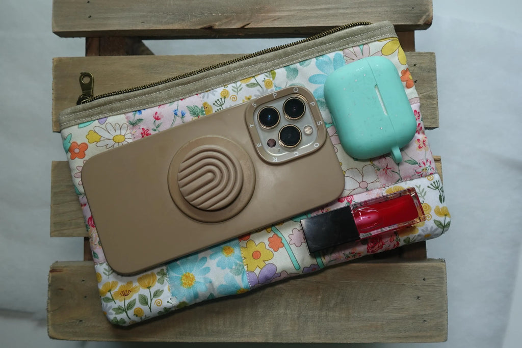 Buttercup Patchwork Floral Medium Quilted Zipper Pouch