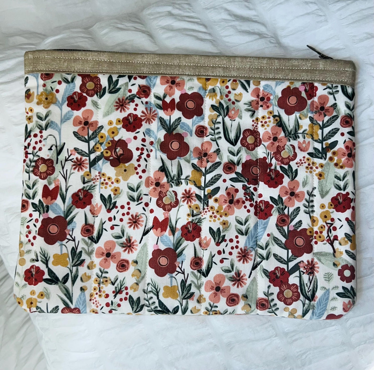 Secret Garden Quilted Large Zipper Pouch