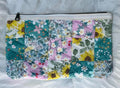Sunlit Meadow Patchwork Floral Quilted Zipper Pouch