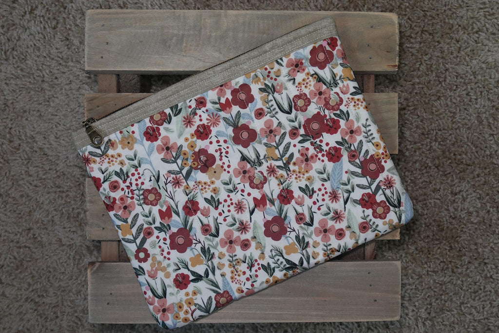 Secret Garden Quilted Large Zipper Pouch