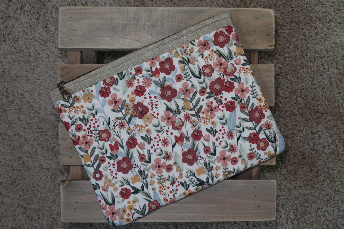 Secret Garden Quilted Large Zipper Pouch