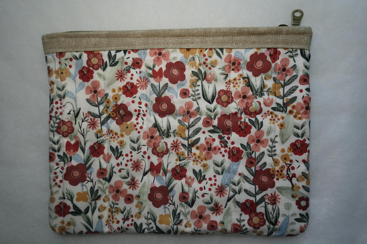 Secret Garden Quilted Large Zipper Pouch