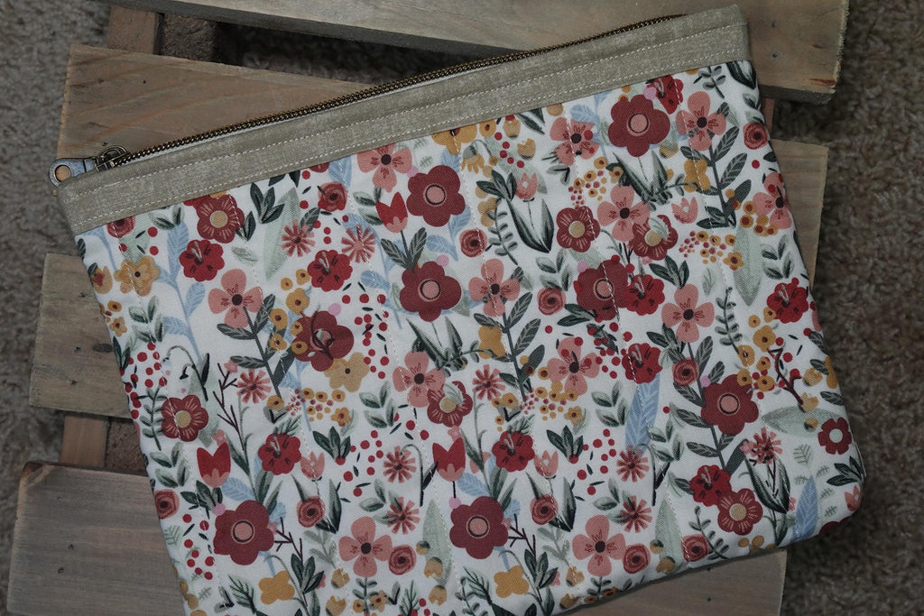 Secret Garden Quilted Large Zipper Pouch