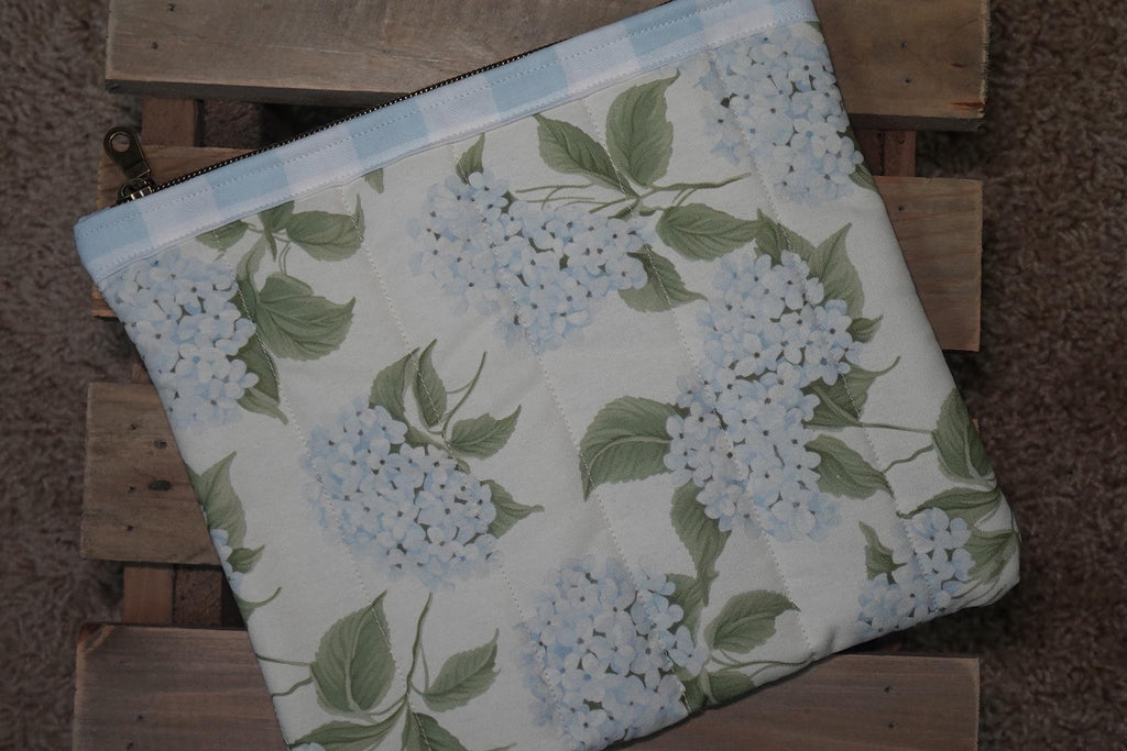 Hydrangea Haven Quilted Large Zipper Pouch