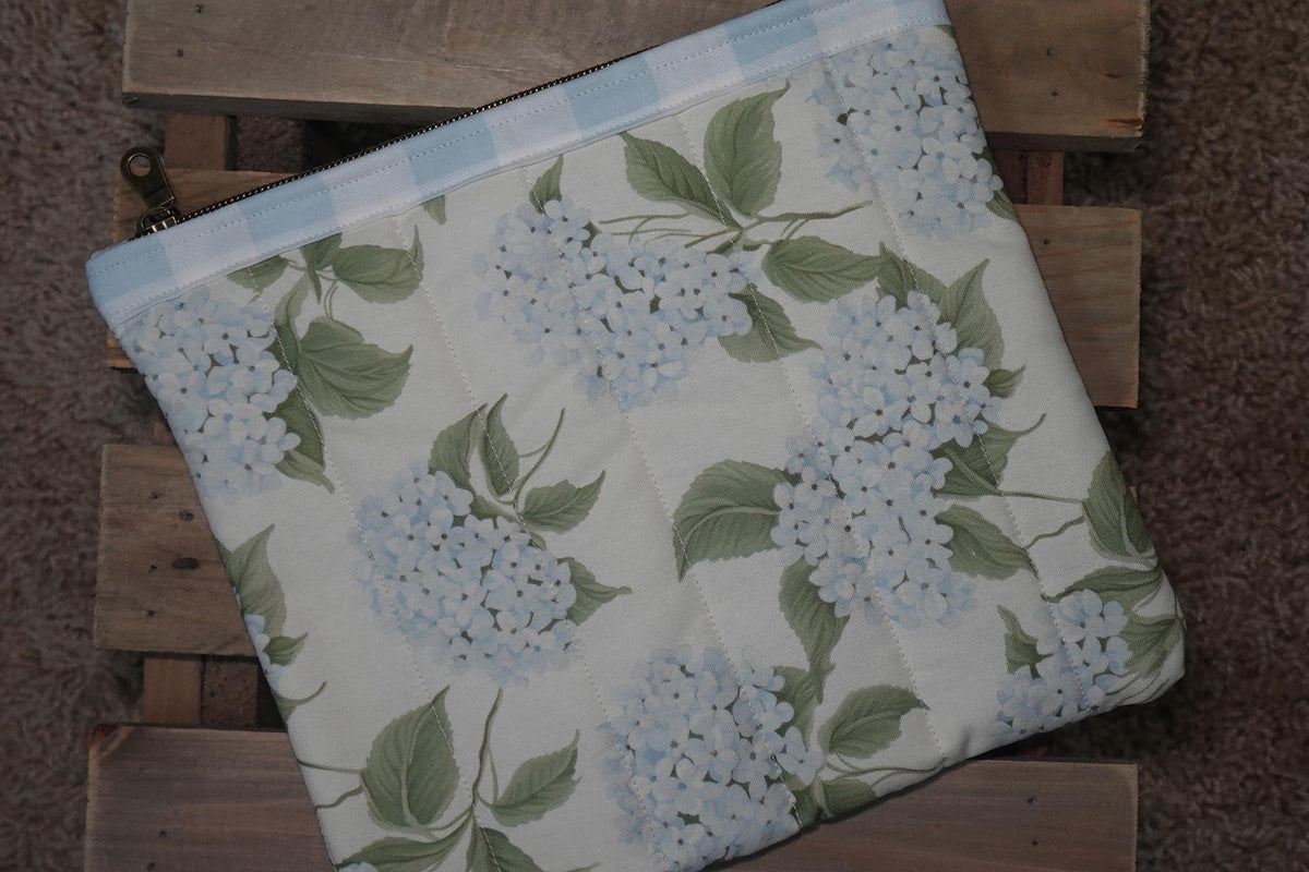 Hydrangea Haven Quilted Large Zipper Pouch