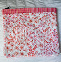 Blushing Blooms Large Quilted Floral Zipper Pouch