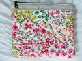 Cottage Blossom Large Quilted Zipper Pouch