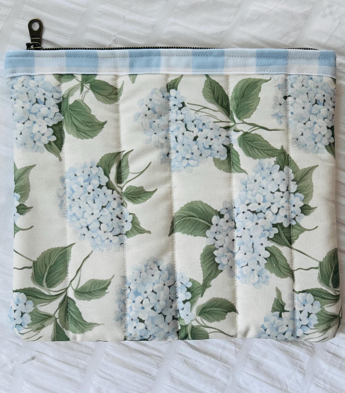 Hydrangea Haven Quilted Large Zipper Pouch