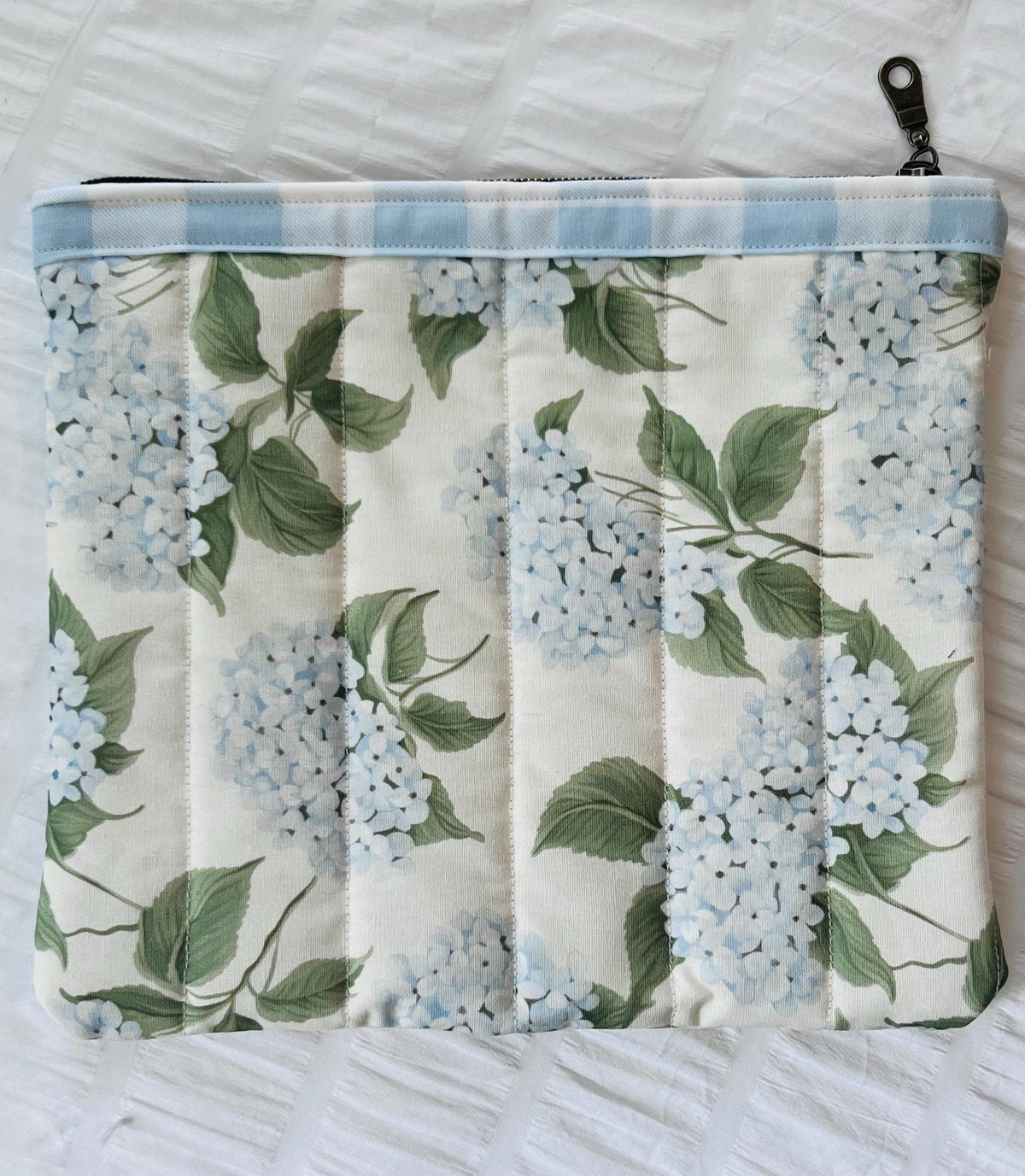 Hydrangea Haven Quilted Large Zipper Pouch