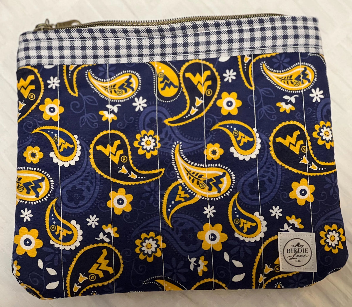 Made-to-Order WVU Quilted Zipper Pouch