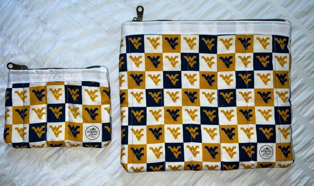Made-to-Order WVU Quilted Zipper Pouch