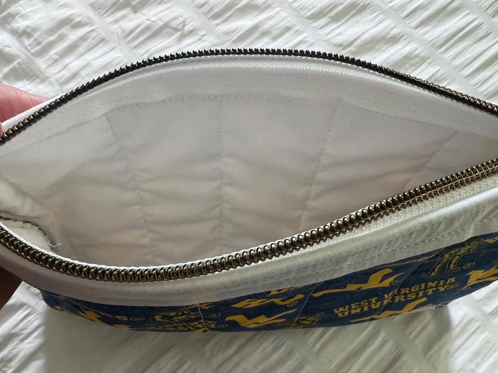 Made-to-Order WVU Quilted Zipper Pouch