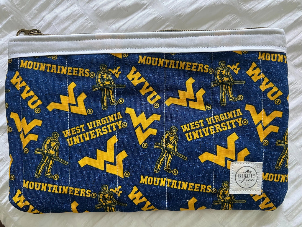 Made-to-Order WVU Quilted Zipper Pouch