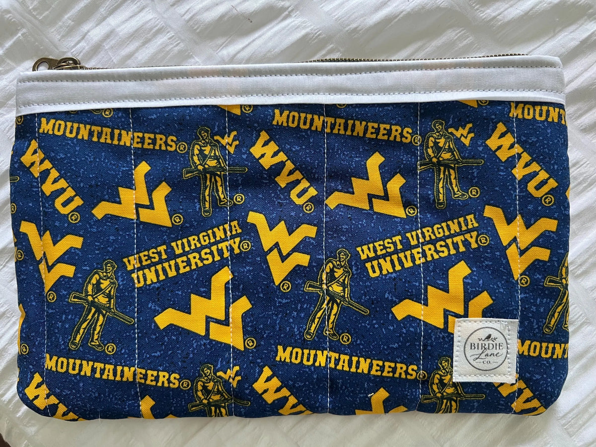 Made-to-Order WVU Quilted Zipper Pouch