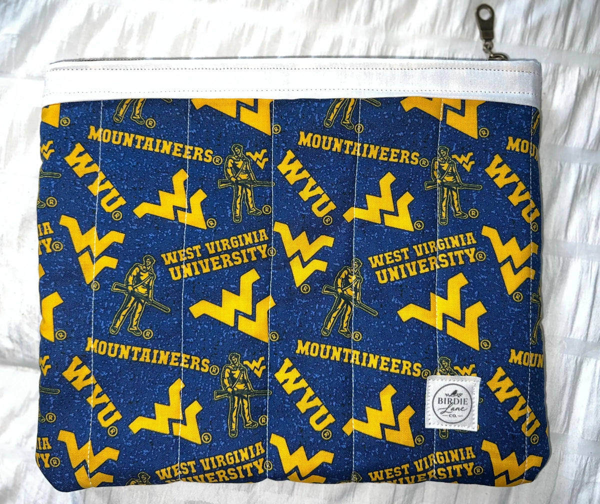 Made-to-Order WVU Quilted Zipper Pouch