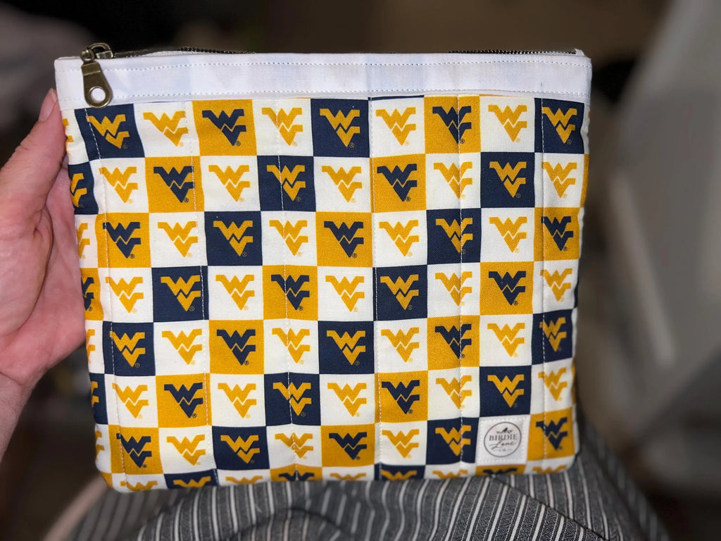 Made-to-Order WVU Quilted Zipper Pouch